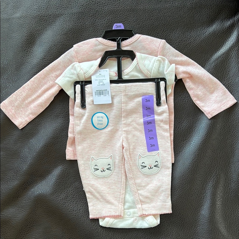Carter’s Adorable Pink and White Baby Outfit Set